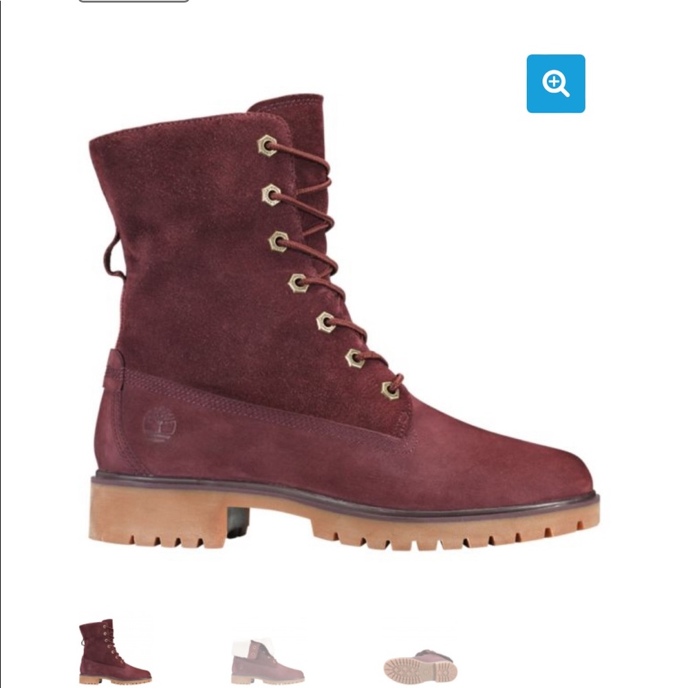 Timberland Jayne Fleece Fold Down Boot size 8.5 maroon gently used